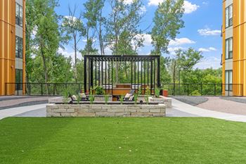 Three courtyards with fire pits